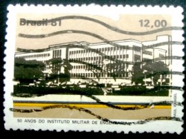 Selo postal do Brasil de 1981 Instituo Militar de Engenharia