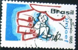 Selo postal do Brasil de 1968 UNICEF 10 - C 612 U