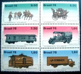 Se-tenant do Brasil de 1978 Transportes Postais