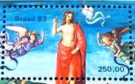 Selo postal do Brasil de 1983 Raphael Sanzio