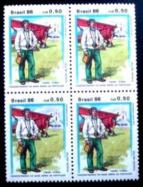 Quadra de selos postais do Brasil de 1986 Aviação Militar