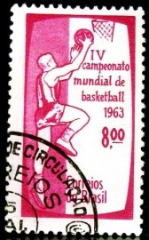 Selo postal do Brasil de 1963 Mundial de Basquete - C 488 N1D