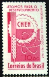 Selo postal do Brasil de 1963 Lei 4118 Átomos - C 495 N