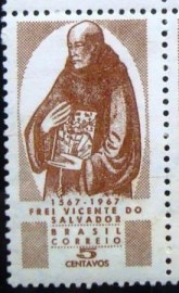 Selo postal do Brasil de 1967 Frei Vicente do Salvador