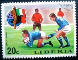 Selo postal da Linéria de 1974 Italy x Haiti
