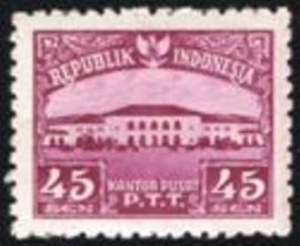 Selo postal da Indonésia de 1953 General Post Office Building 45