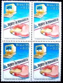 Quadra de selos postais do Brasil de 1995 Diário de Pernambuco
