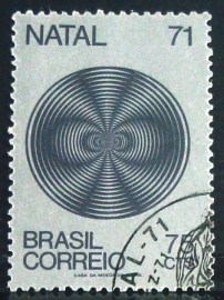 Selo postal do Brasil de 1971 Natal 75c - C 719 MCC
