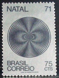 Selo postal do Brasil de 1971 Natal 75c - C 719 N