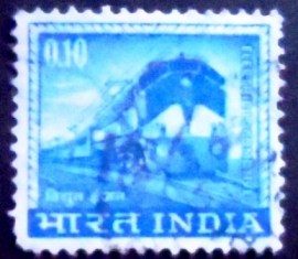 Selo postal da Índia de 1966 Electric Locomotive