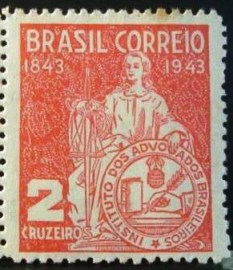 Selo postal de 1943 Instituto dos Advogados Brasileiros