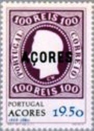 Selo postal dos Açores de 1980 100 Reis Purple