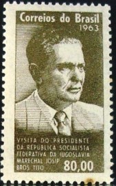 Selo postal do Brasil de 1963 Marechal Tito