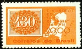 Selo postal do Brasil de 1961 Olho-de-gato 20
