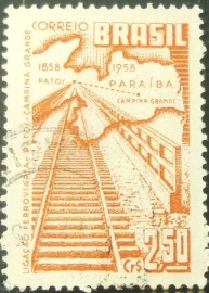 Selo postal de 1959 Ferrovia Patos-Campina Grande - C 431 U
