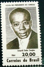 Selo postal do Brasil de 1964 Leopold Senghor - C 514 N