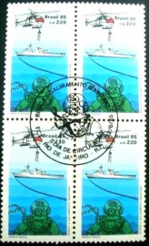 Quadra postal do Brasil de 1985 Busca e Salvamento