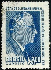 Selo postal do Brasil de 1958 Giovanni Gronchi8 - C 421 U