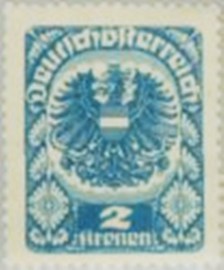 Selo postal da Áustria de 1920 Coat of Arms