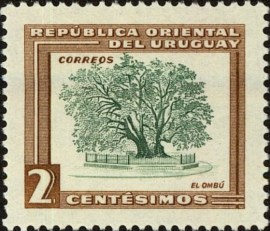 Selo postal do Uruguai de 1954 Ombu Tree
