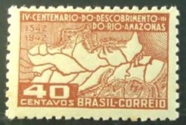 Selo postal de 1943 Rio Amazonas
