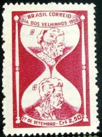 Selo postal do Brasil de 1958 Dia dos Velhinhos