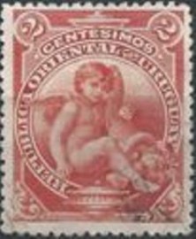 Selo postal do Uruguai de 1901 Angel