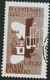 Selo postal Comemorativo do Brasil de 1954 - C 328 U