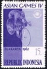 Selo postal da Indonésia de 1962 Cycling