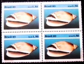 Quadra de selos postais do Brasil de 1989 Agaronia Travassosi