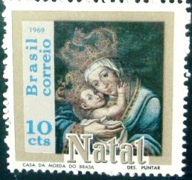 Selo postal do Brasil de 1969 Nossa Senhora das Alegrias