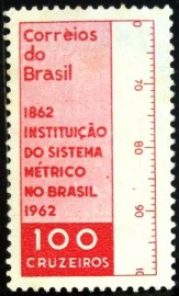 Selo postal do Brasil de 1962 Sistema Métrico - C 473 N