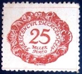 Selo postal de Liechtenstein de 1920 Figues 25