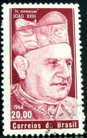 Selo postal do Brasil de 1964 Papa João XXIII - C 513 U