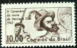 Selo postal do Brasil de 1962 Henrique Dias