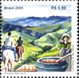 Selo postal do Brasil de 2005 Estrada Real Tropeiro