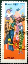 Selo postal do Brasil de 1988 Artes Cênicas