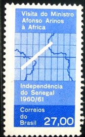 Selo postal do Brasil de 1961 Afonso Arinos