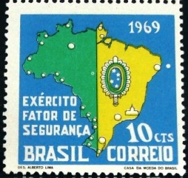 Selo Postal Comemorativo do Brasil de 1969 - C 644 M