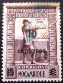 Selo postal de Moçambique de 1946 Vasco da Gama Overprint