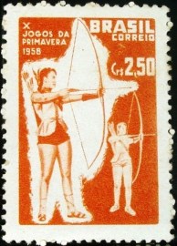 Selo postal do Brasil de 1958 Jogos da Primavera - C 422 N