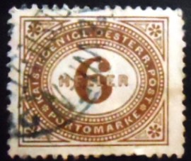 Selo postal da Áustria de 1895 Digit in oval frame