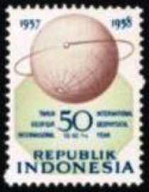 Selo postal da Indonésia de 1958 International Geophysical Year 50