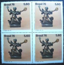 Quadra de selos do Brasil de 1976 A Dança 966 M
