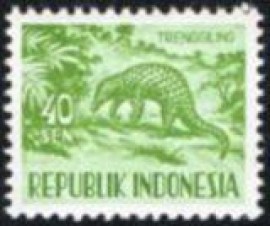 Selo postal da Indonésia de 1958 Sunda Pangolin N