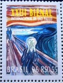 Selo postal do Brasil de 1996 O Grito - Munch
