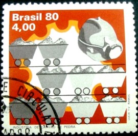 Selo postal do Brasil de 1980 Carvão de Pedra MCC