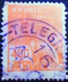 Selo postal do Brasil de 1929 Mercúrio 400