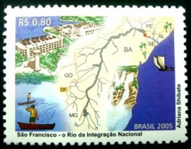 Selo postal COMEMORATIVO do Brasil de 2005