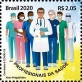Selo postal do Brasil de 2020 Profissionais da Saúde
